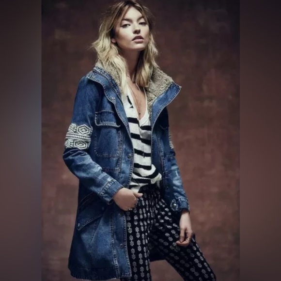 RARE Free People oversized ultra warm sherpa lined coat - Picture 2 of 7